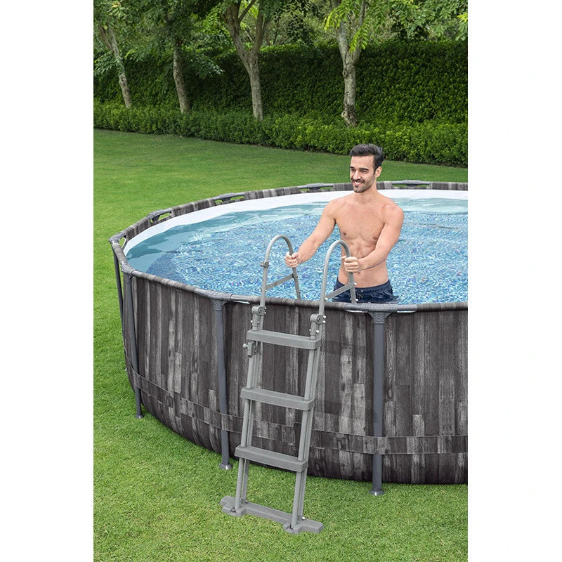 Piscine Tubulaire Ronde Bestway Steel Pro Max 3,66 X 1,00m Aspect Bois Rustique – Image 2